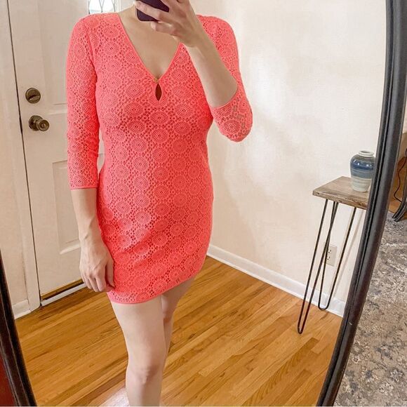 Lilly Pulitzer Lamora Lace Mini Dress Pucker Pink - Picture 9 of 9